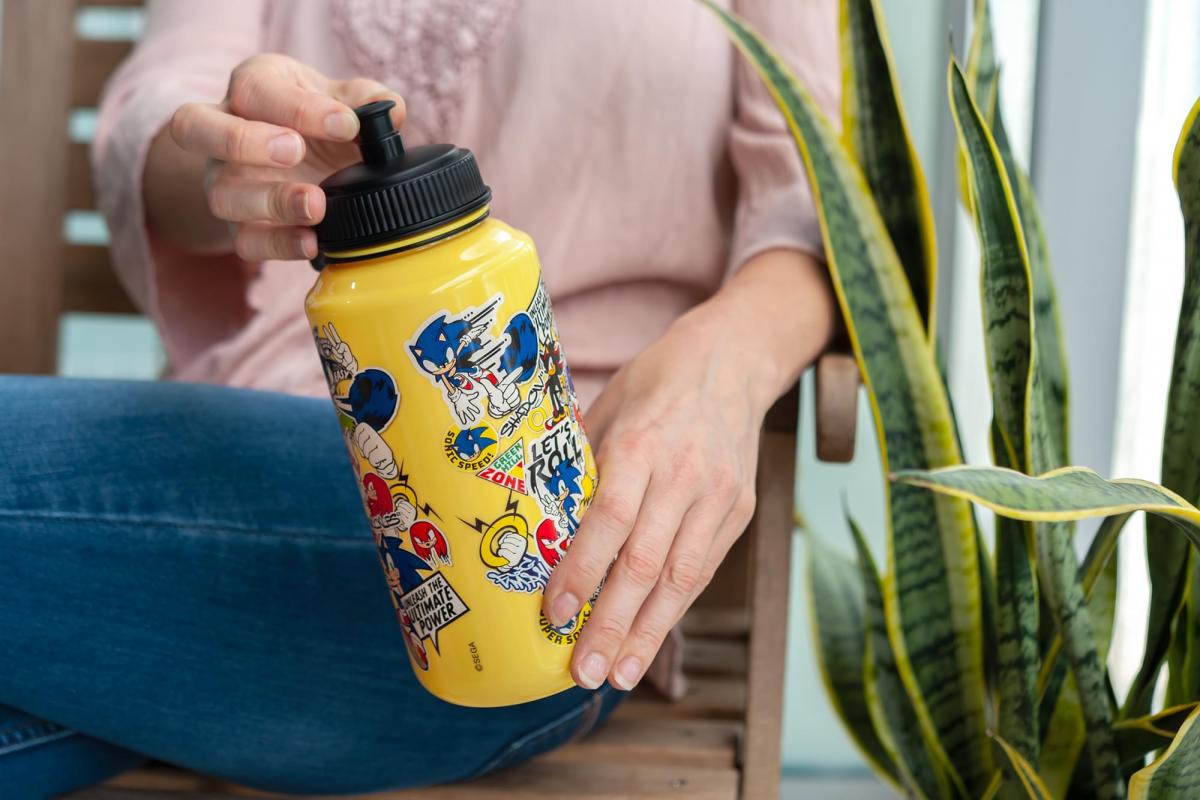Sonic the Hedgehog Sticker Bomb 32oz Plastic Water Bottle picture