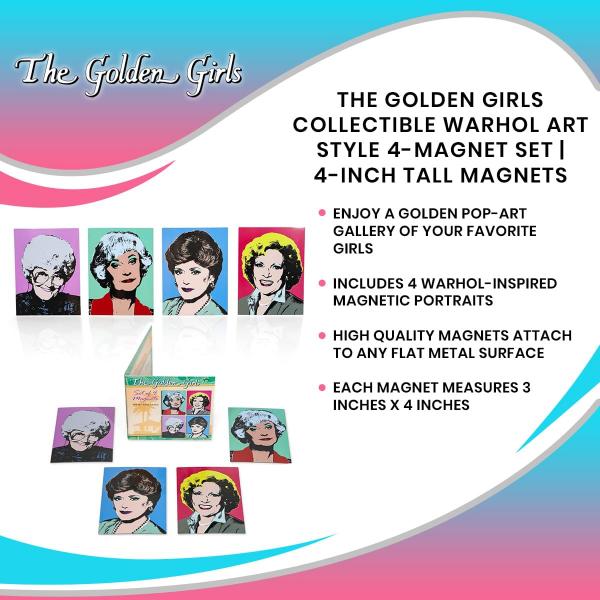 The Golden Girls 3 x 4 Inch Warhol Magnets | Set of 4 picture