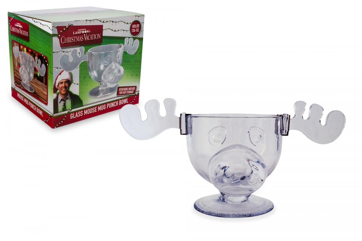 Christmas Vacation Glass Moose Punch Bowl picture