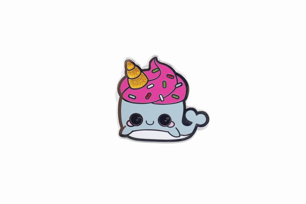 Glitter Glaxy Neddie Narwhal Soft Enamel Collector's Pin picture