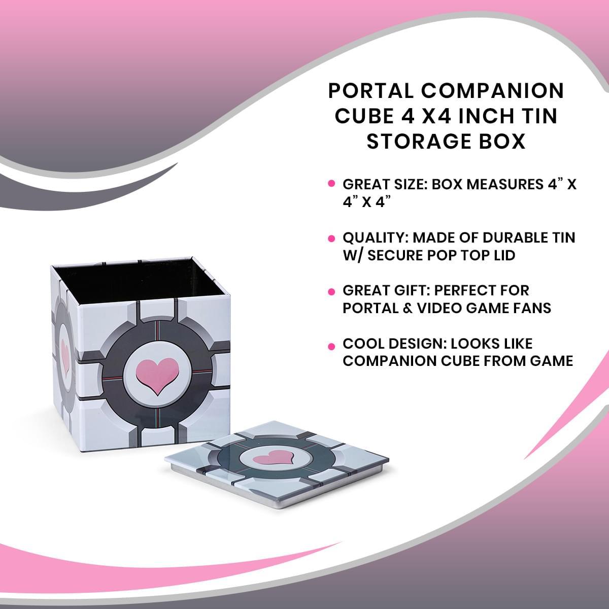 Portal Companion Cube 4 x4 Inch Tin Storage Box picture