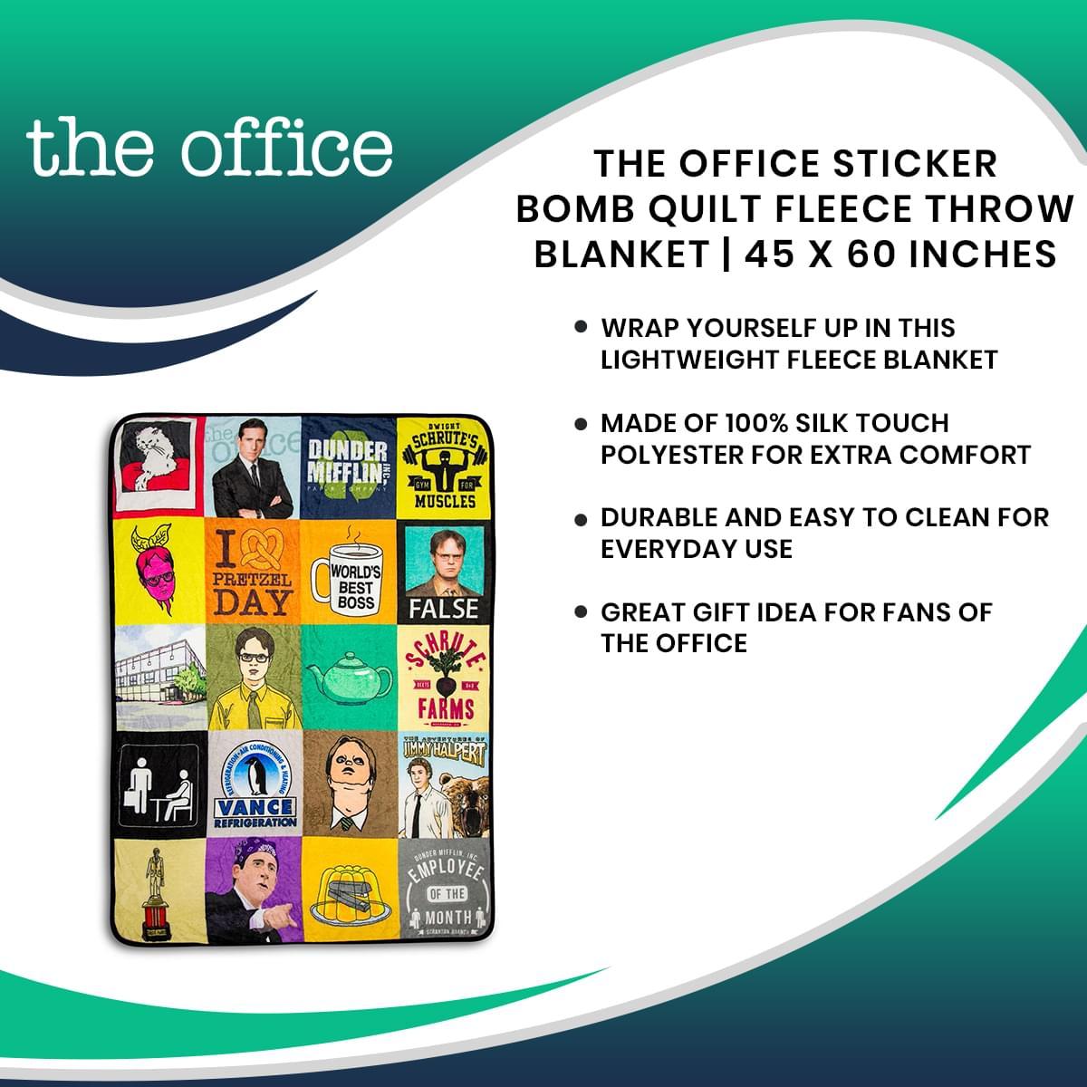 The Office Sticker Bomb Fleece Throw Blanket picture