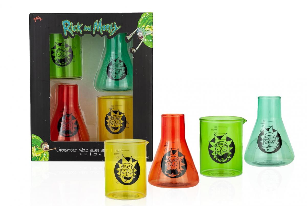 Rick and Morty Lab Beakers 2oz Shot Glasses | Set of 4 picture