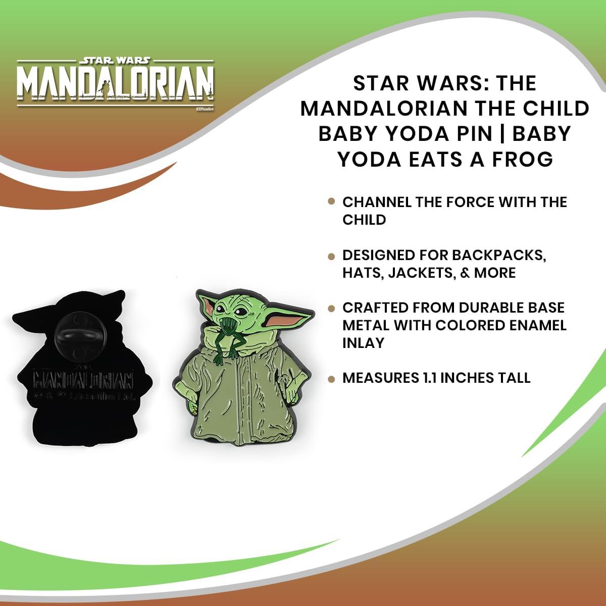 Star Wars The Mandalorian The Child Eating Frog Enamel Pin picture
