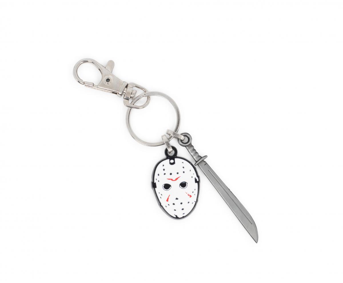 Friday The 13th Mask and Machete Metal Keychain picture