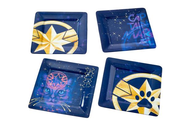 Captain Marvel Celestial Goose 4 Piece Melamine Plate Set picture