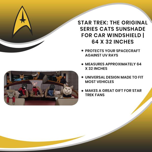 Star Trek Cats 64 x 32 Inch Car Sunshade picture