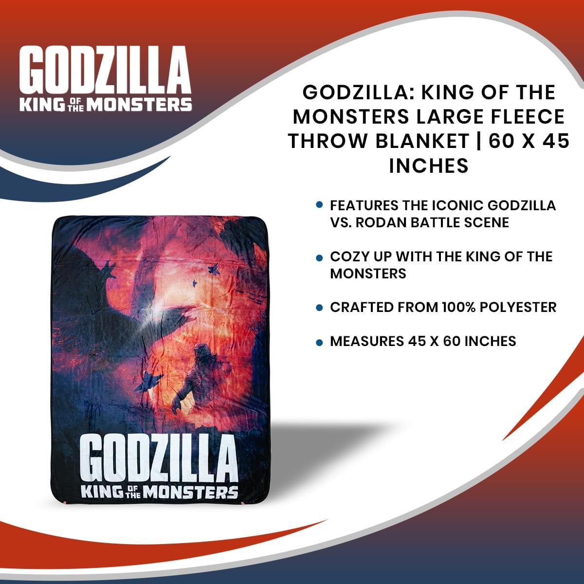 Godzilla King of Monsters 45x60 Inch Fleece Throw Blanket picture
