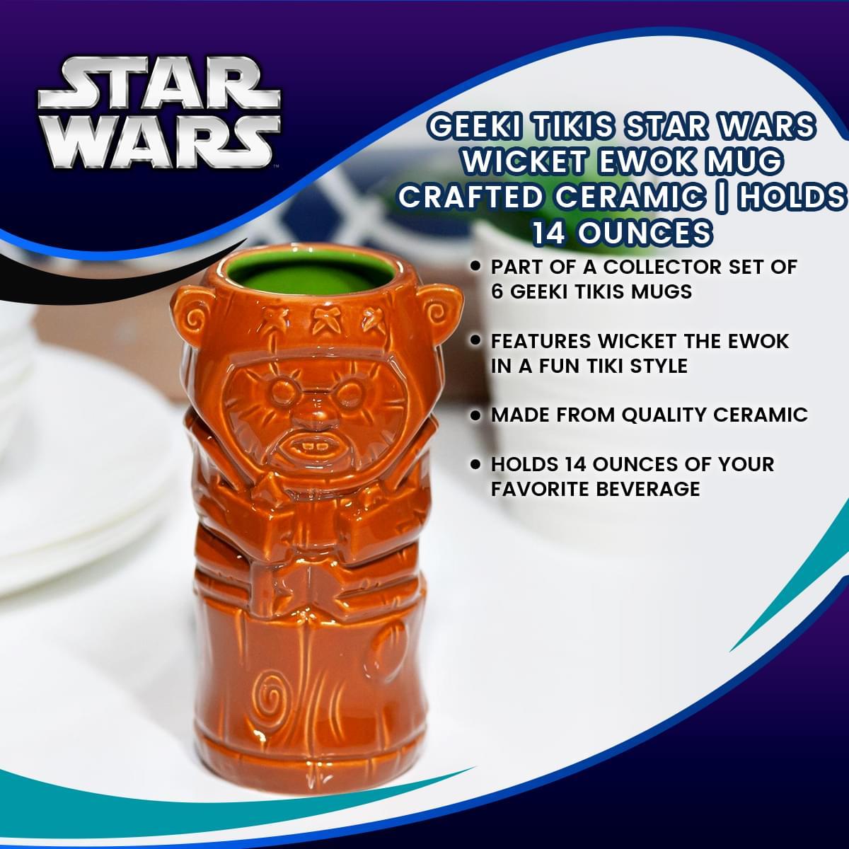 Star Wars Ewok Wicket 14oz Geeki Tikis Ceramic Mug picture