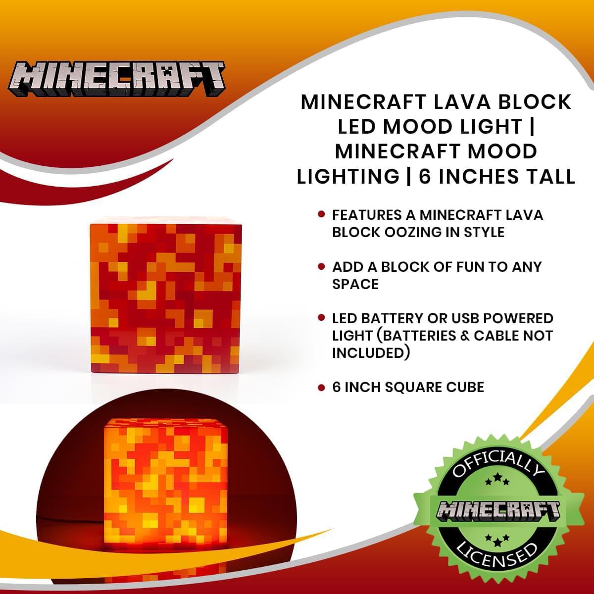 Minecraft Lava Block 6 Inch LED Mood Light Cube picture
