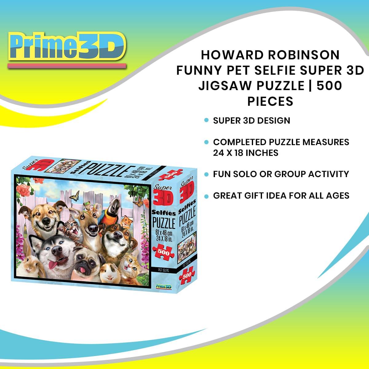 Howard Robinson Pet Selfie 500 Piece 3D Jigsaw Puzzle picture