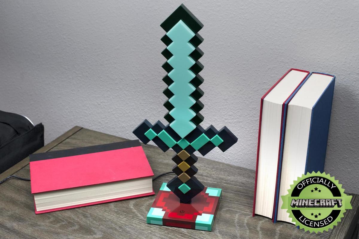Minecraft Diamond Sword 14 Inch USB Desk Lamp picture