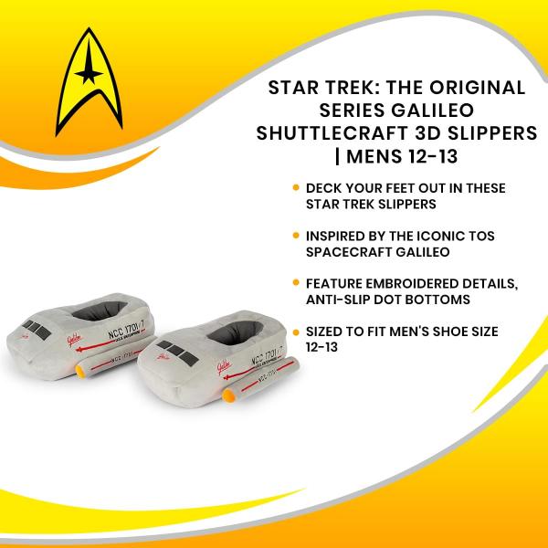 Star Trek Shuttlecraft Adult Slippers | Ladies Size S/M 7/8 picture