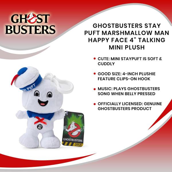 Ghostbusters 4" Talking Plush Stay Puft Marshmallow Man: Hap picture