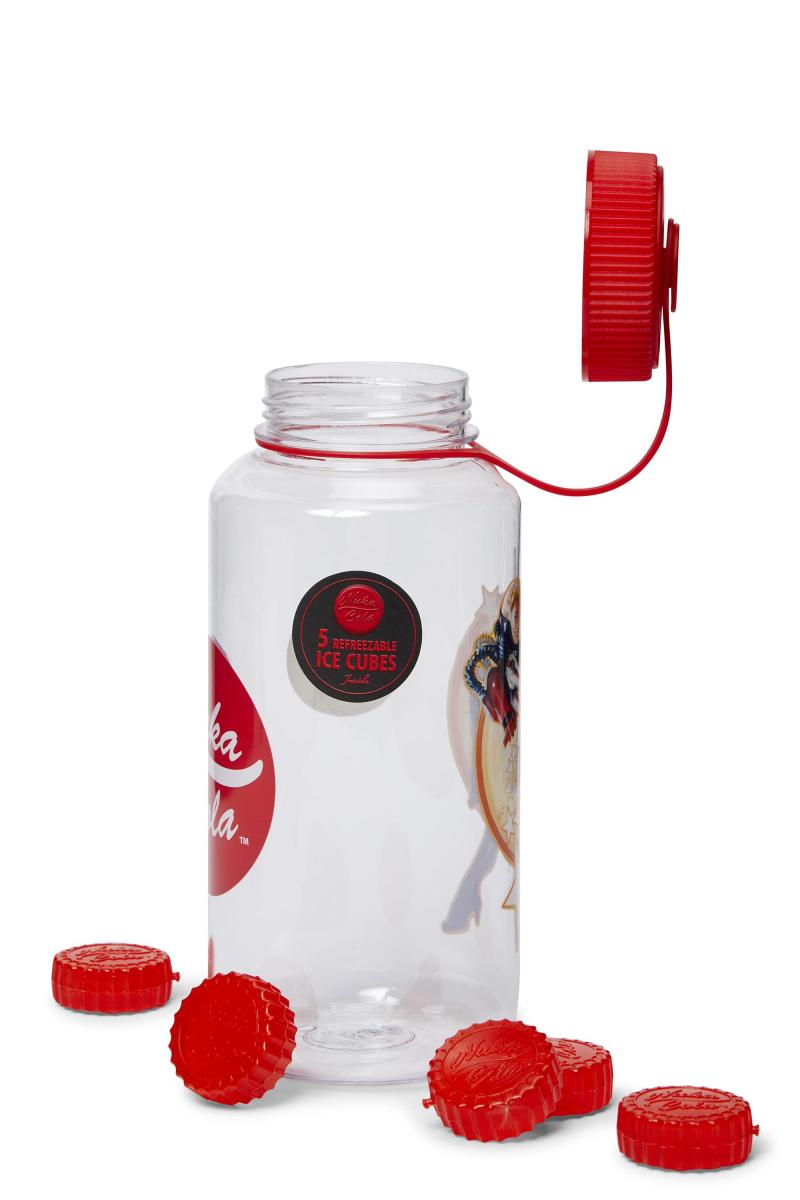 Fallout Nuka Cola 34oz Water Bottle w/ Molded Ice Cubes picture