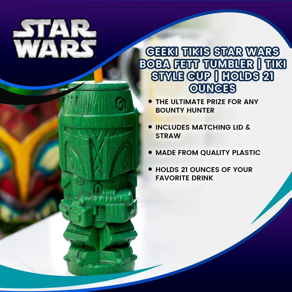 Star Wars Boba Fett 21oz Plastic Tumbler Geeki Tikis picture