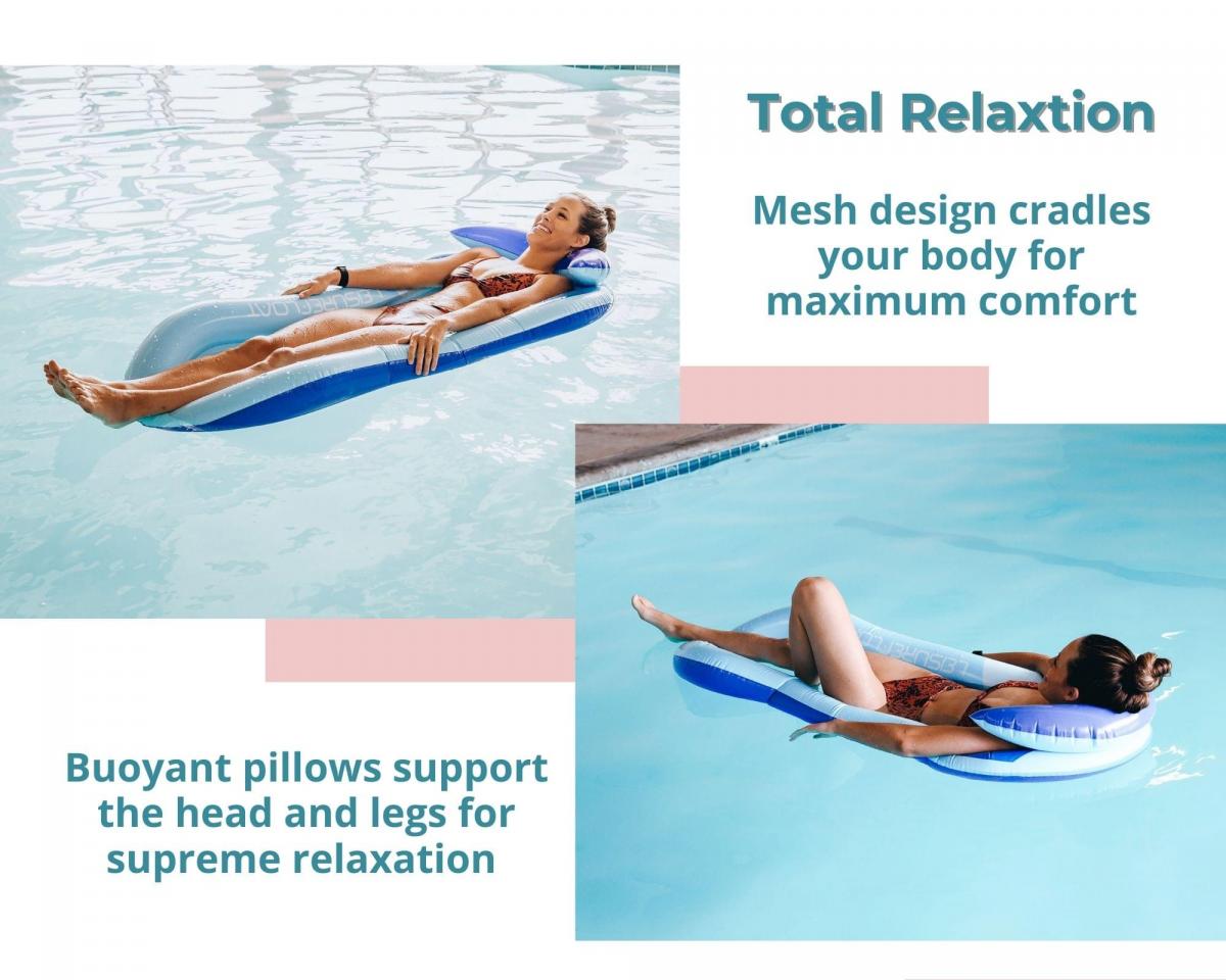 Inflatable Swimming Pool PVC Float Recliner | Blue picture