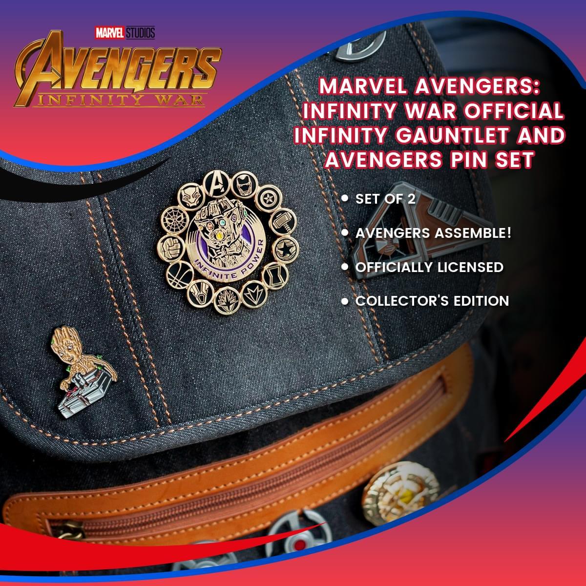 Avengers: Infinity War Enamel Pin Set: Gauntlet & Avengers picture
