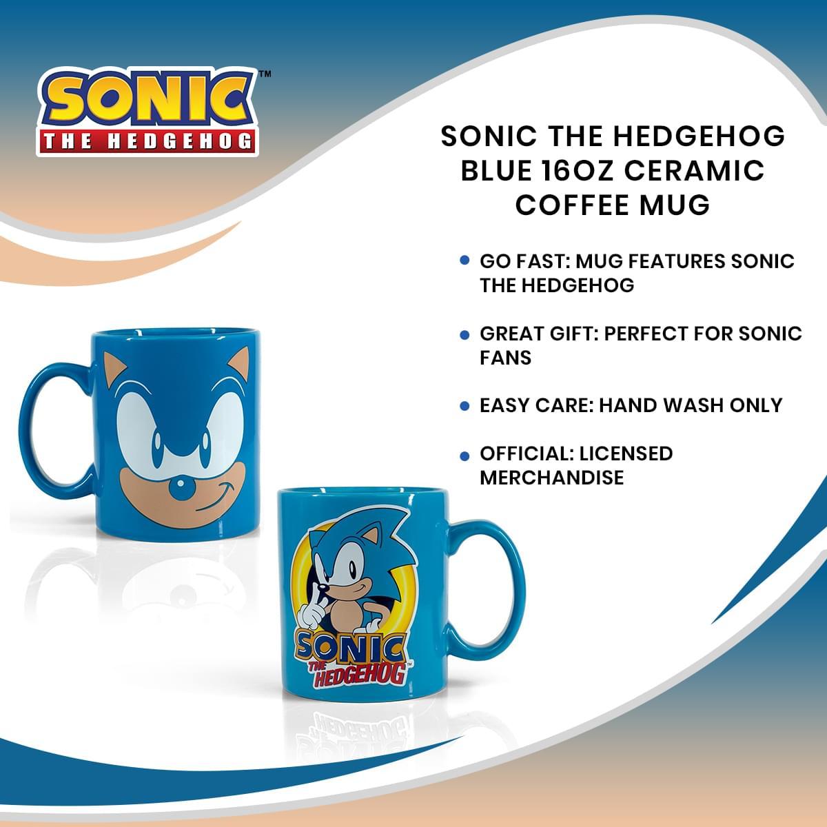 Sonic The Hedgehog Blue 16oz Ceramic Coffee Mug picture