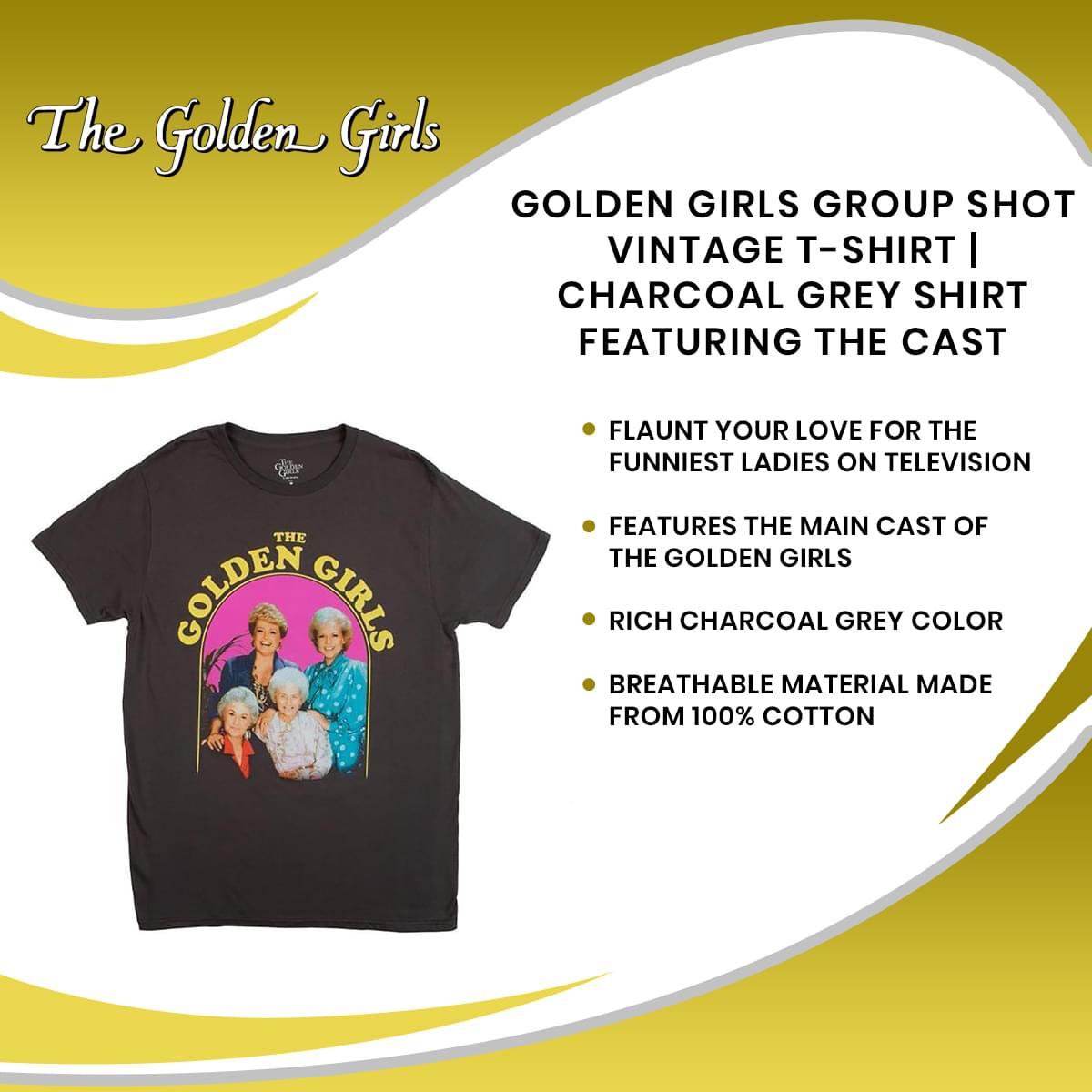 Golden Girls Group Shot Vintage Tee Shirt | Grey | Large picture