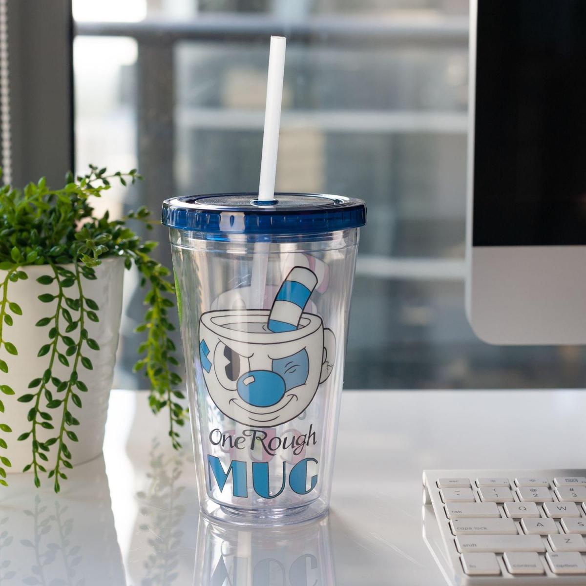 Cuphead One Rough/Tough Cup 16oz Carnival Cup w/ Straw & Lid picture
