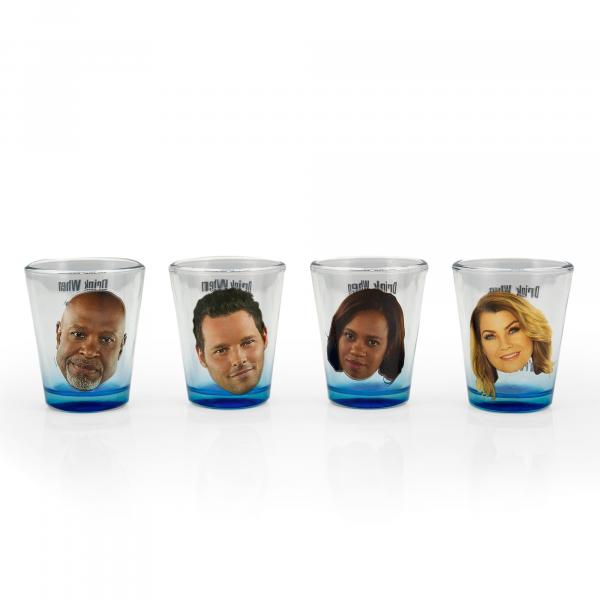 Grey's Anatomy Character Shot Glass Set of 4 picture