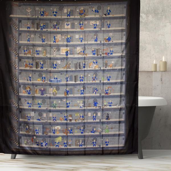 Fallout Perks Plastic Shower Curtain