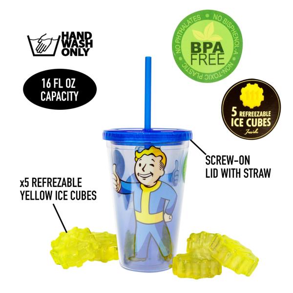 Fallout Vault Boy 16oz Carnival Cup w/ Ice Cubes picture