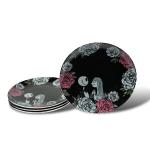NBX Black Rose Jack & Sally Large Ceramic Plates - 4 Pack
