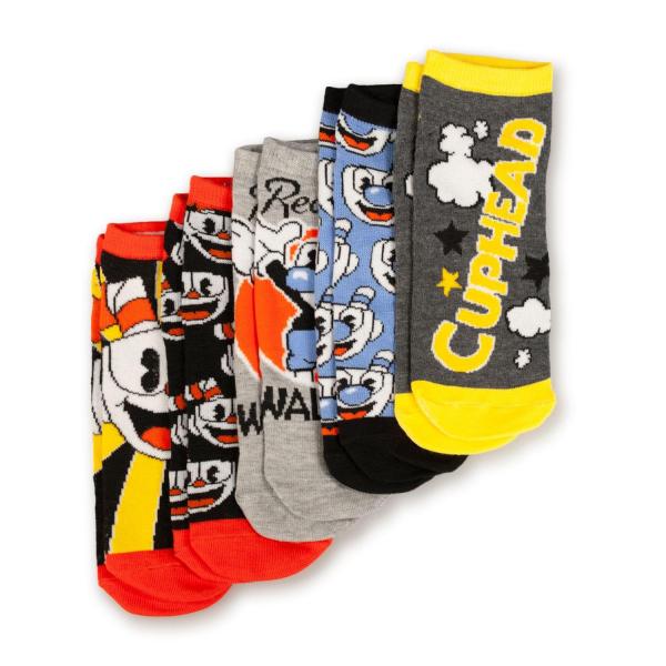 Cuphead Adult Ankle Sock 5-Pack - Cuphead & Mugman Wallop picture