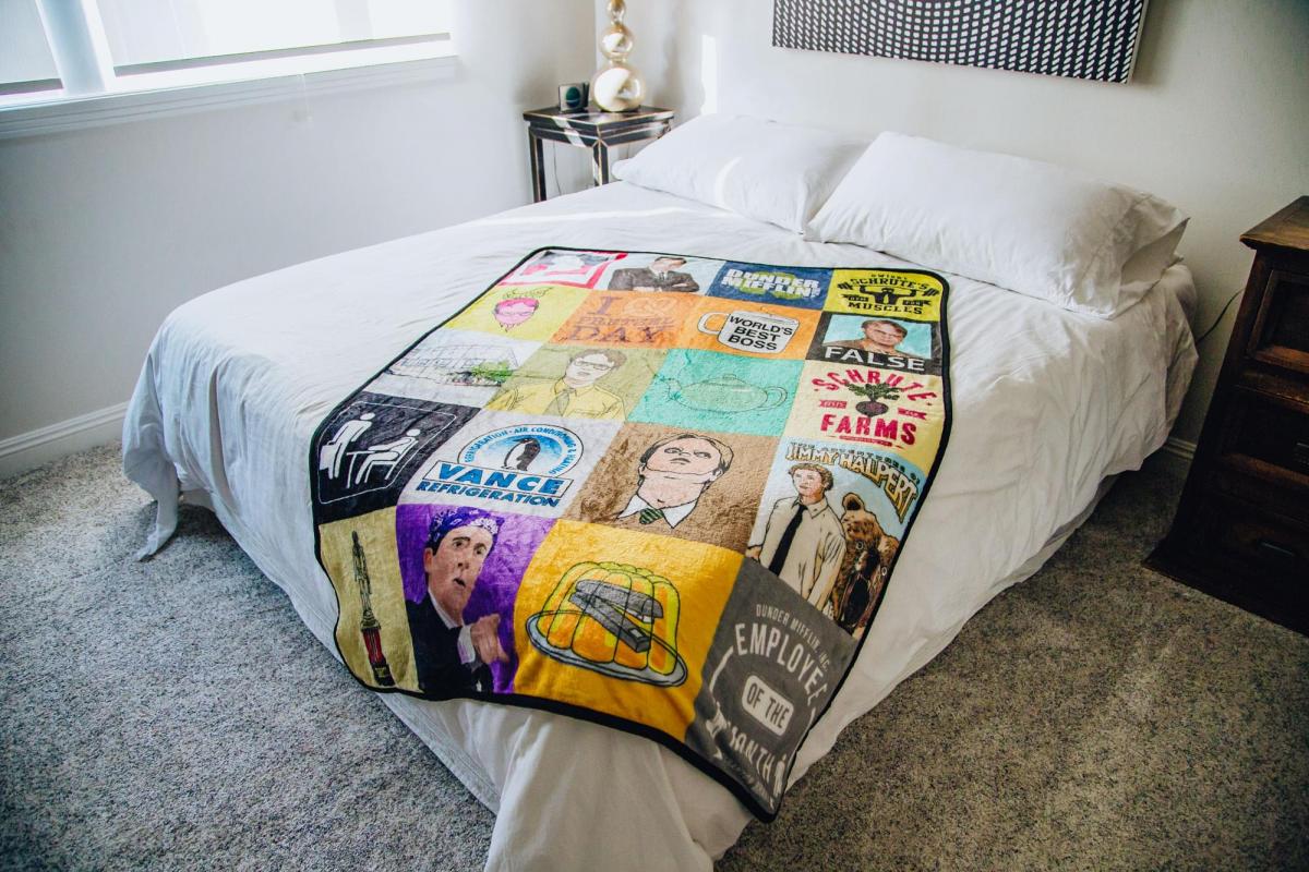 The Office Sticker Bomb Fleece Throw Blanket picture
