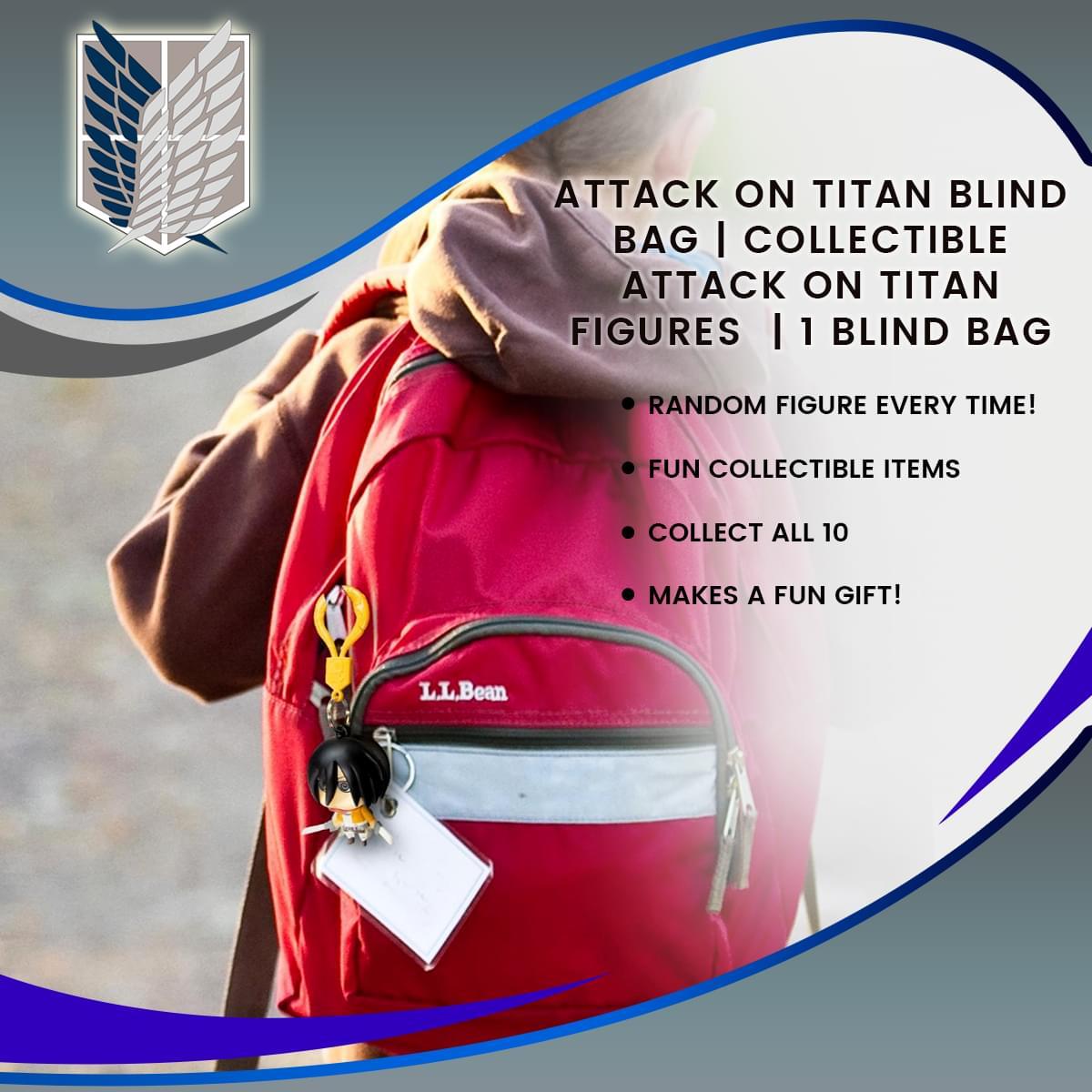 Attack on Titan Blind Bag Backpack Hangers, One Random picture