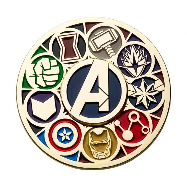 Marvel Avengers Hero Logos Exclusive Enamel Spinning Pin picture