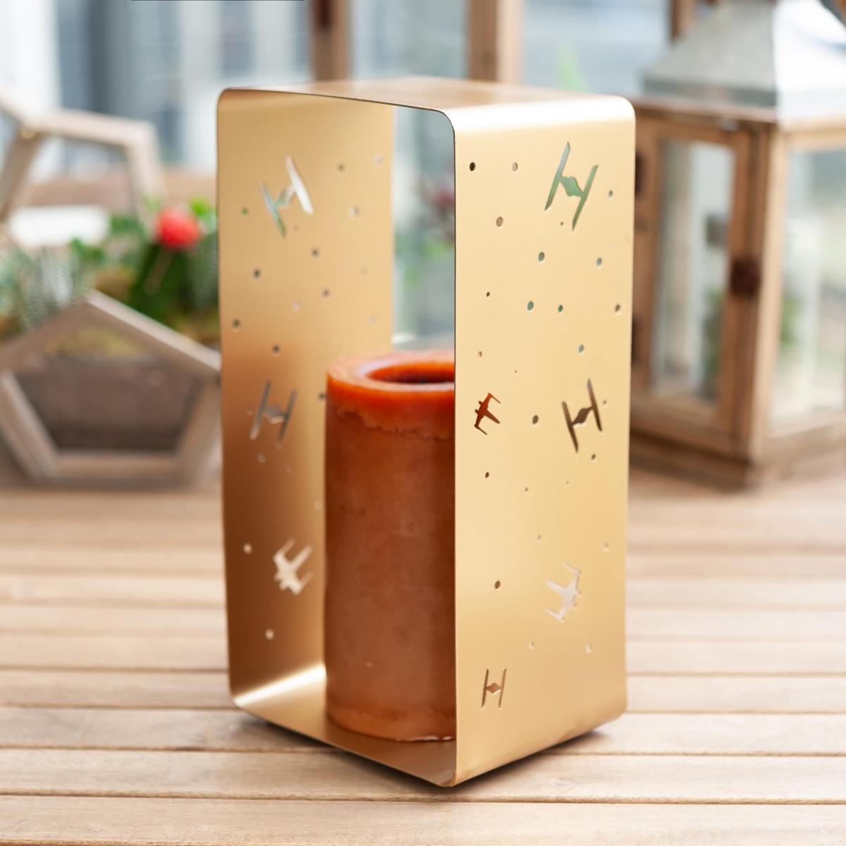 Star Wars Gold XWing/TIE FIghter 4 x 11.5 Inch Iron Lantern picture