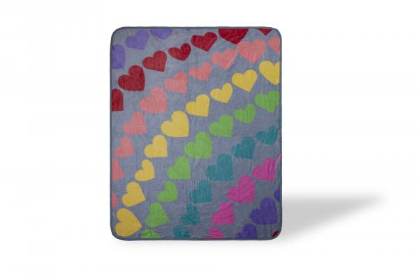 We Are In This Together Rainbow Window Hearts Throw Blanket | 45 x 60 Inches