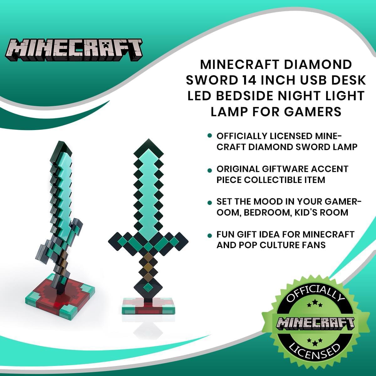 Minecraft Diamond Sword 14 Inch USB Desk Lamp picture