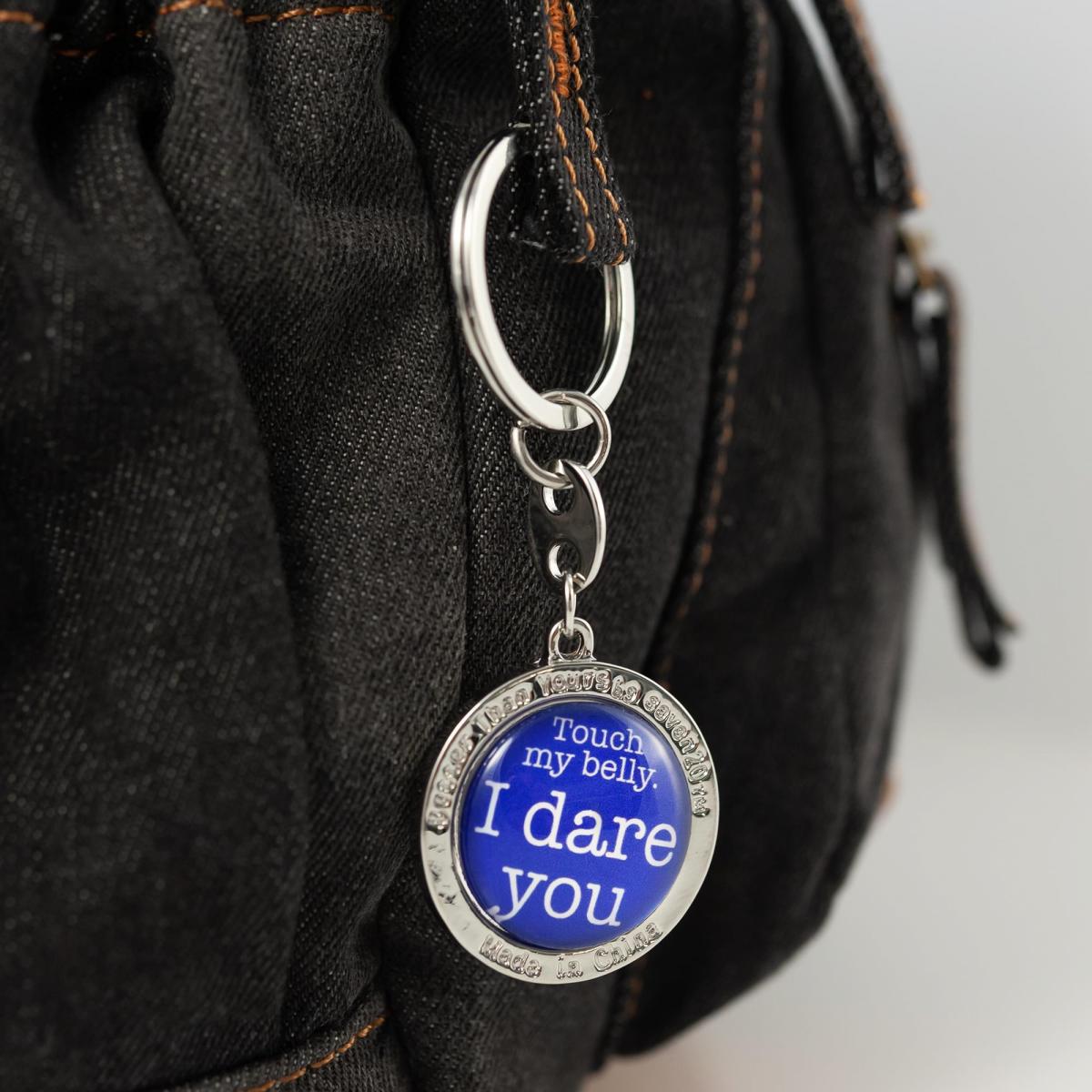 Touch My Belly, I Dare You Cat Keychain picture