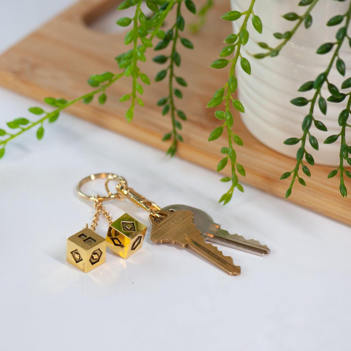 Han Solo Gold Plated Dice Keychain picture