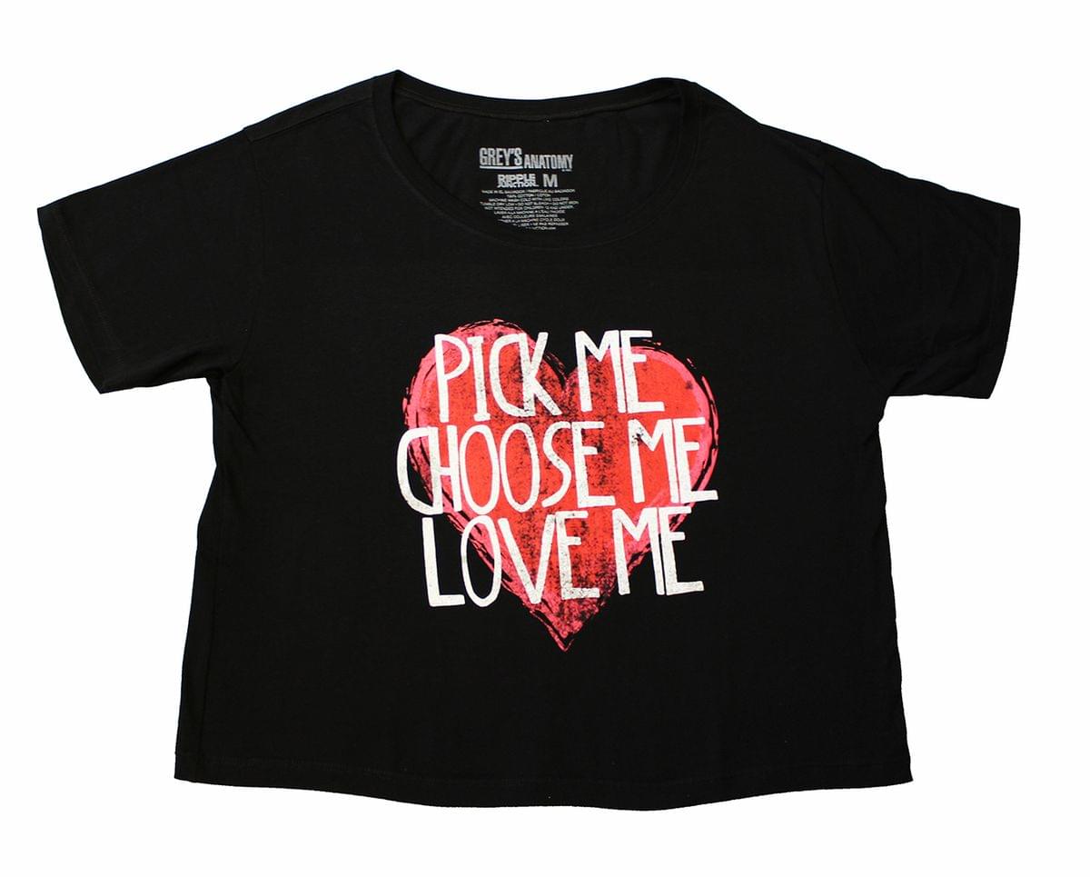 Grey's Anatomy "Pick Me" Women's Black Crop Top picture