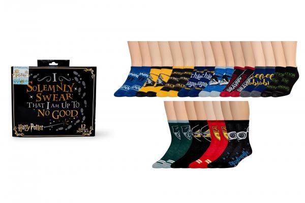 Harry Potter 12 Days of Socks Gift Set - 4 Crew | 8 Ankle picture