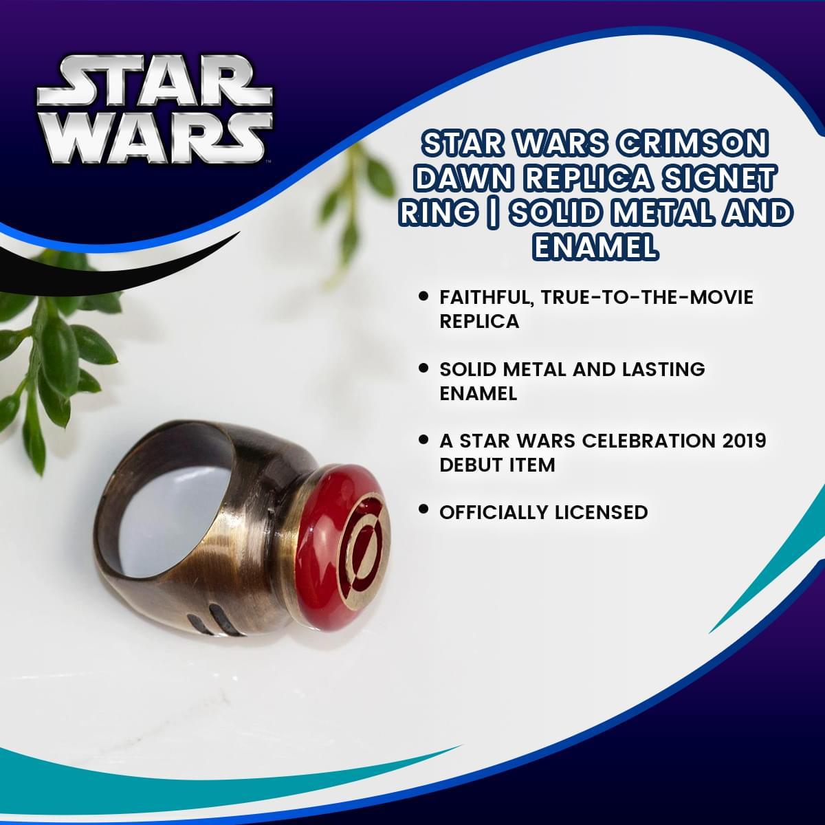 Star Wars Crimson Dawn Signet Ring Replica - Size 9 picture