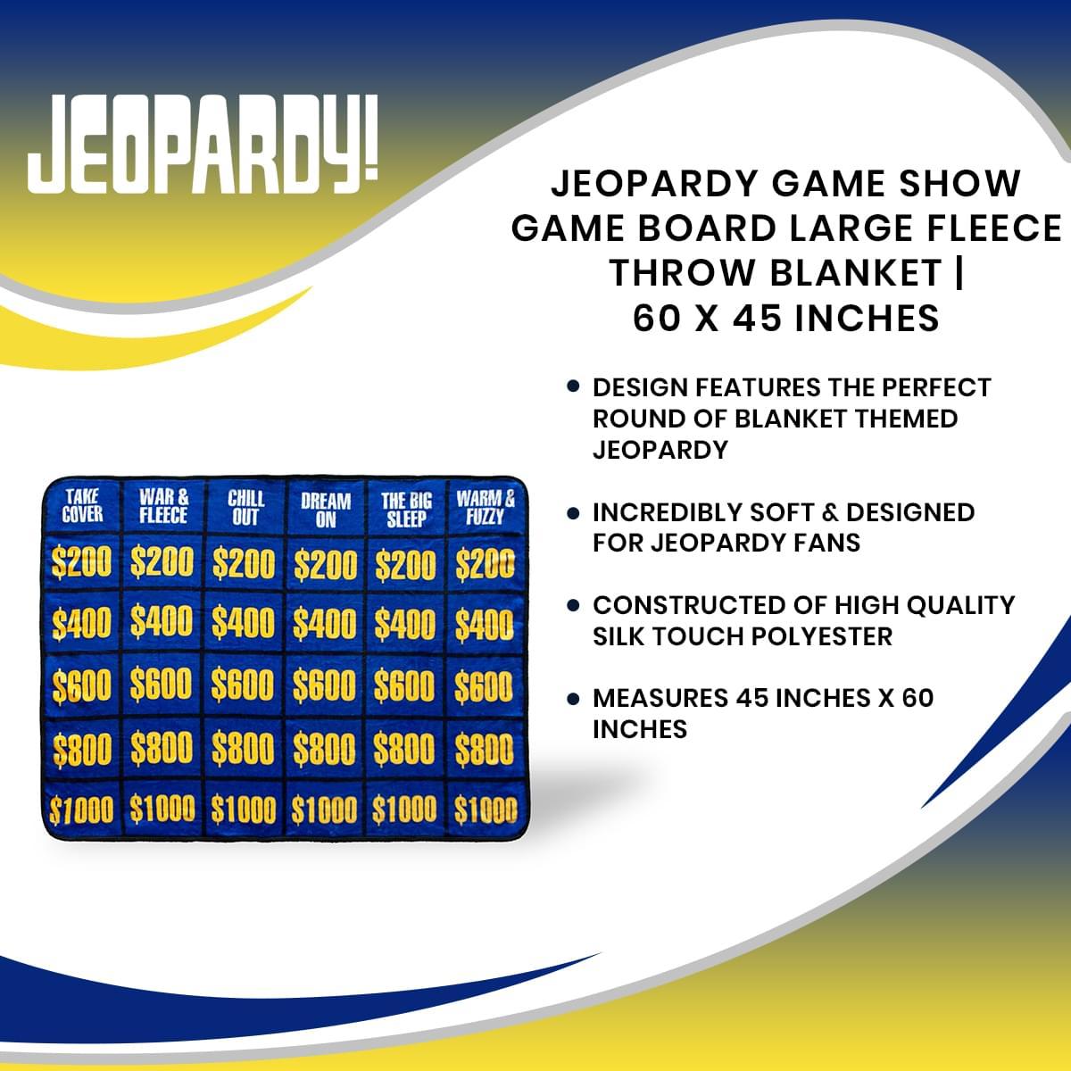 Jeopardy Game Board 45x60 Inch Fleece Throw Blanket picture