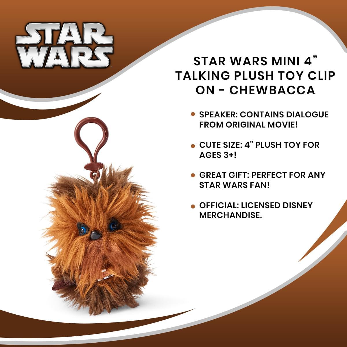 Star Wars Chewbacca 4" Talking Plush Clip On picture
