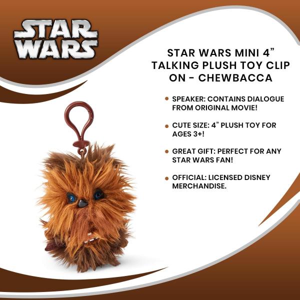 Star Wars Chewbacca 4" Talking Plush Clip On picture
