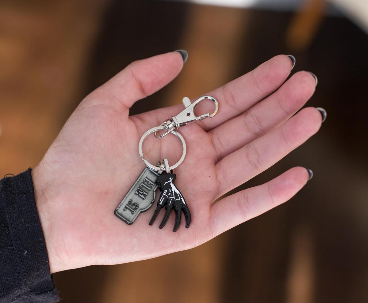 Nightmare On Elm Street Sign and Freddy Glove Metal Keychain picture