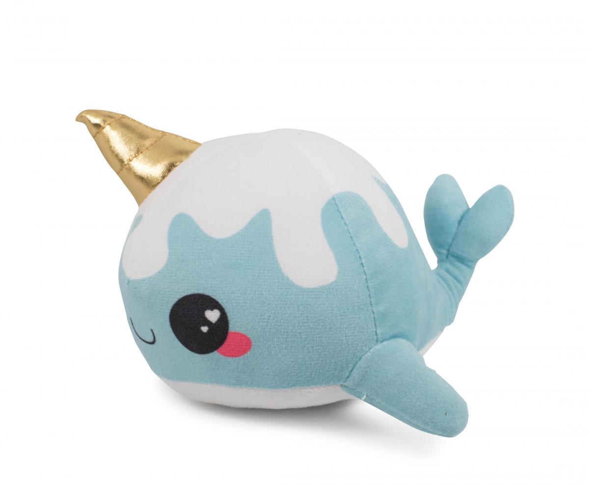 Glitter Galaxy 6" Ice Cream Cone Horn Blue Narwhal Plush picture