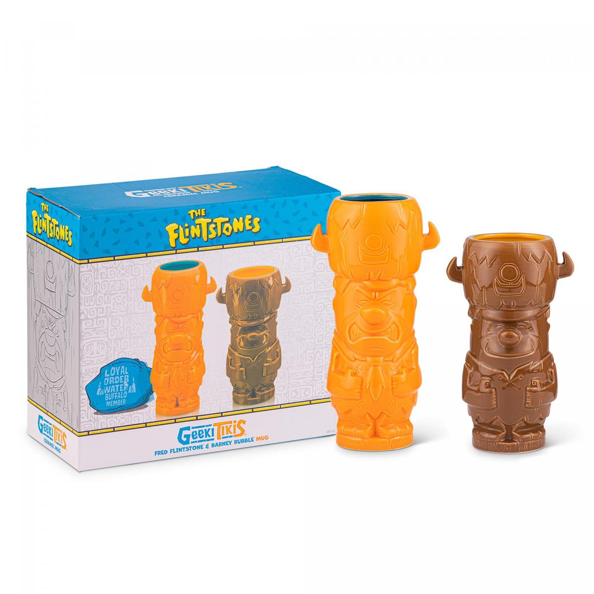 The Flintstones Fred & Barney 28oz Geeki Tiki Mug Set picture