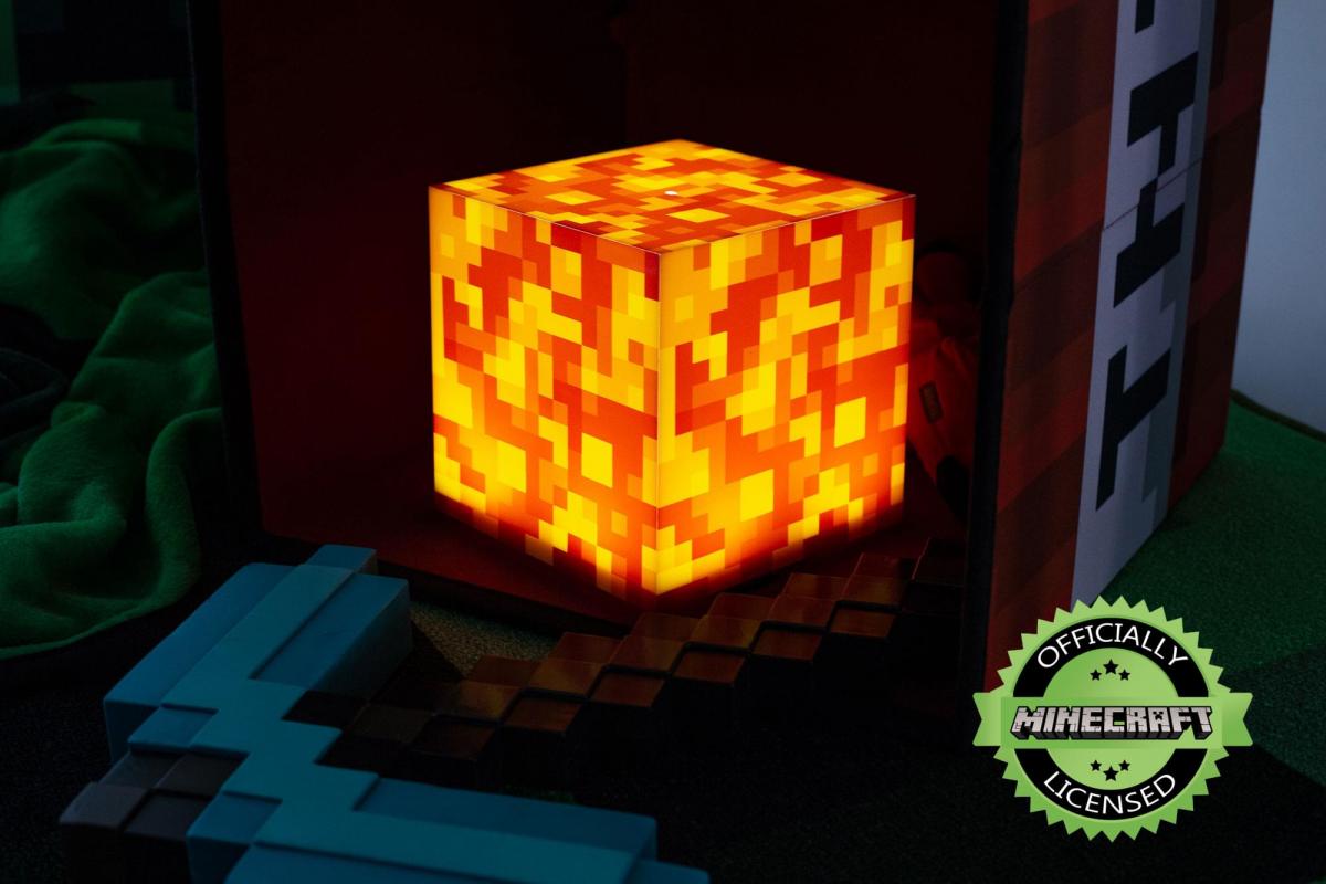 Minecraft Lava Block 6 Inch LED Mood Light Cube picture