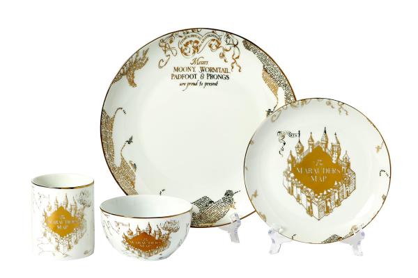Harry Potter Marauders Map 16 Piece Porcelain Dinnerware Set