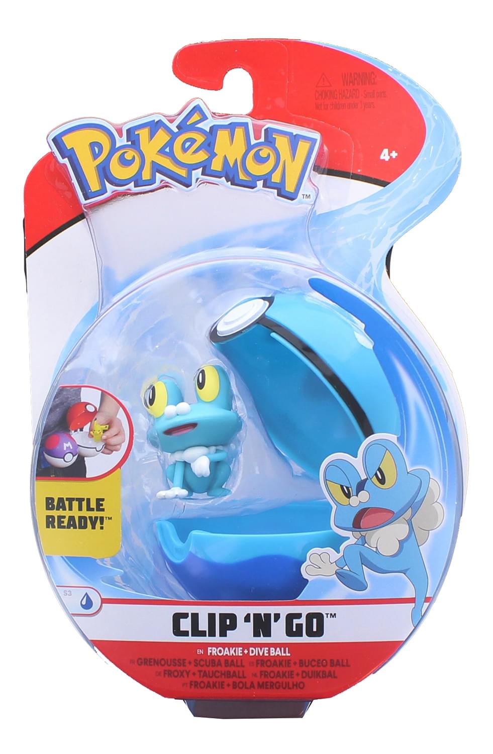 Pokemon Clip N Go Poke Ball Set | 2 Inch Froakie & Dive Ball picture